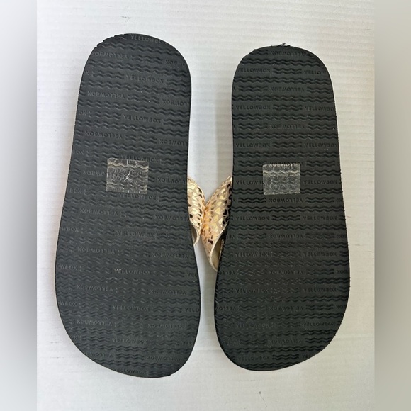 Yellow Box Black and Gold Sandals - Picture 8 of 13